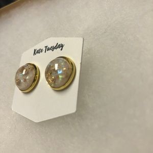 Kate Tuesday Jewelry - Gold Fleck Stud Earrings - Brand New Kate Tuesday Jewelry - Gold Fleck Stud Earrings - Brand New